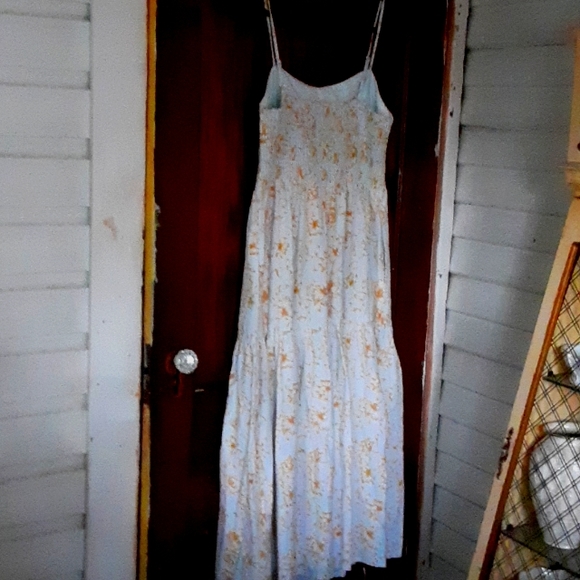 Christian Lacroix sz large floral multi tiered maxi dress linen and rayon blend - Picture 6 of 8